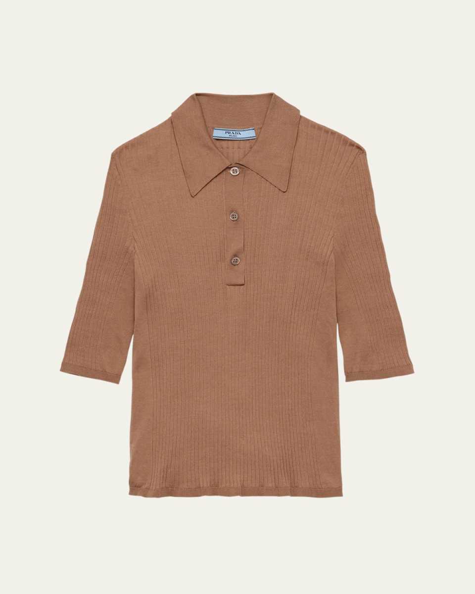 Polo Fitted Cotton Knit Sweater